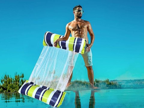 Dmuchany zielony Materac do pływania Hamak wodny na basen i plażę SP0759