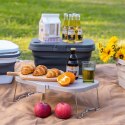 Składany kosz piknikowy Koszyk na zakupy Stolik na ognisko z pokrywa Biały