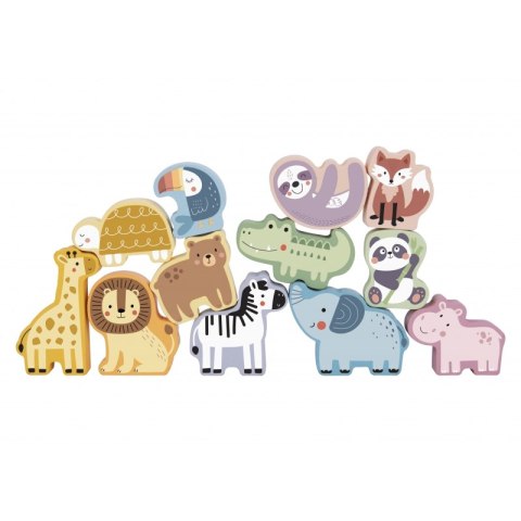 WOOPIE GREEN Drewniane Zwierzęta Układanka w Stosy FSC
