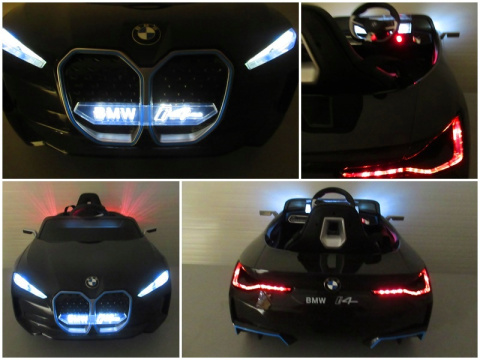 BMW i4 Czarny Auto na akumulator EVA Skóra pilot