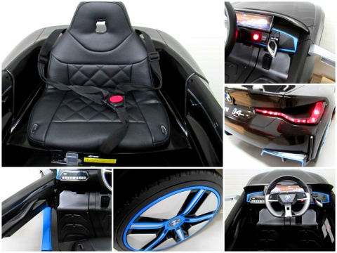 BMW i4 Czarny Auto na akumulator EVA Skóra pilot