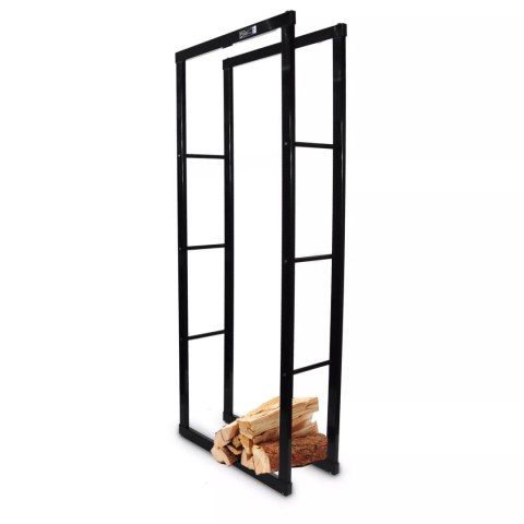 Stalowy funkcjonalny stojak na drzewo kominkowe kolor czarmy 60x150