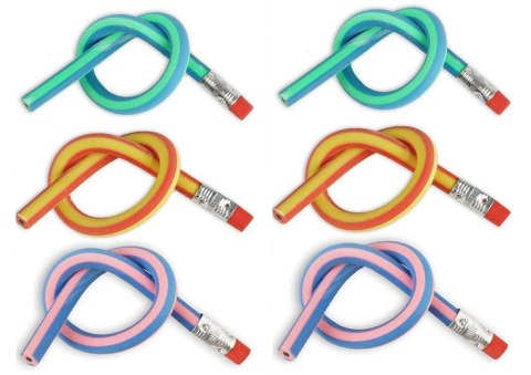 Elastyczny Giętki Ołówek z Gumką Miękki Do Wyginania 5 Sztuk 30cm