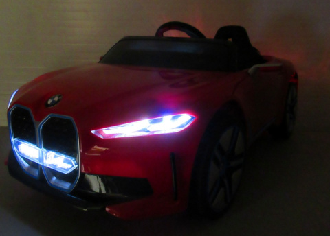 BMW i4 Czerwony Auto na akumulator EVA Skóra pilot
