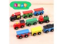 Zestaw Drewniane Pociągi Wagony Na Magnes Organizer 9 Szt