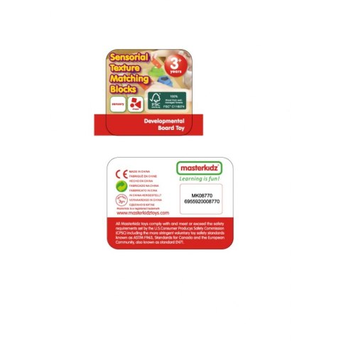 Drewniany Sorter Kształtów Materiałów Faktury Powierzchni Masterkidz