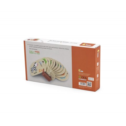 Viga Drewniana Książeczka do Nauki Alfabetu i Angielskiego