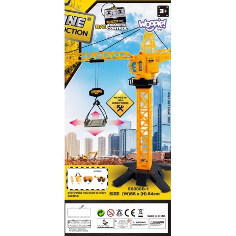WOOPIE Dźwig Żuraw Zdaline Sterowany 103 cm R/C Ciężarówka Koparka + 4 Akc.