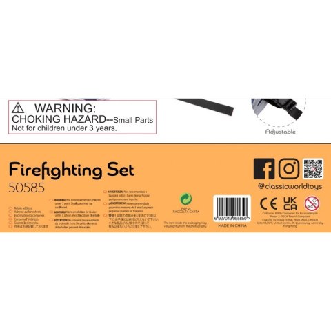 CLASSIC WORLD Zestaw Małego Strażaka Strój Narzędzia 8 el.