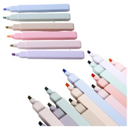 Zestaw Zakreślaczy Pisaki Flamastry Kolorowe Biurowe Szkolne 6 szt