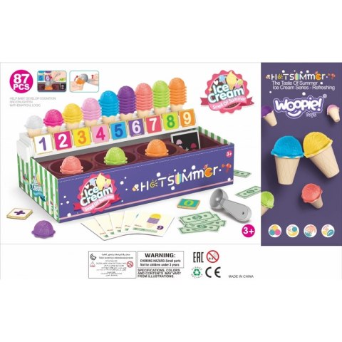 WOOPIE Lodziarnia XXL Sklep Zestaw Mały Sprzedawca + Nauka Liczenia 87 el.