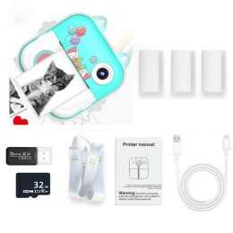 Aparat Natychmiastowy z Drukarką Termiczną Gry 3 Rolki Kotek Niebieski