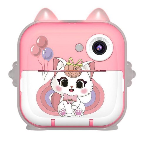 Aparat Natychmiastowy z Drukarką Termiczną Gry 3 Rolki Kotek Różowy