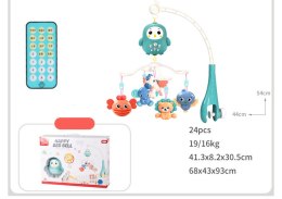 Karuzela Do Łóżeczka Sterowana Pilotem Kołysanki Dźwięki Niebieska