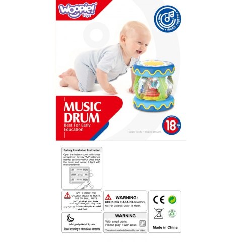 WOOPIE Bębenek Pozytywka ze Światłem Zabawka Muzyczna dla Niemowląt