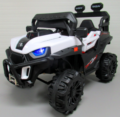 Buggy X8n biało-czarny, Autko na akumulator Miękki Fotelik