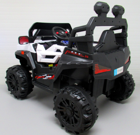 Buggy X8n biało-czarny, Autko na akumulator Miękki Fotelik