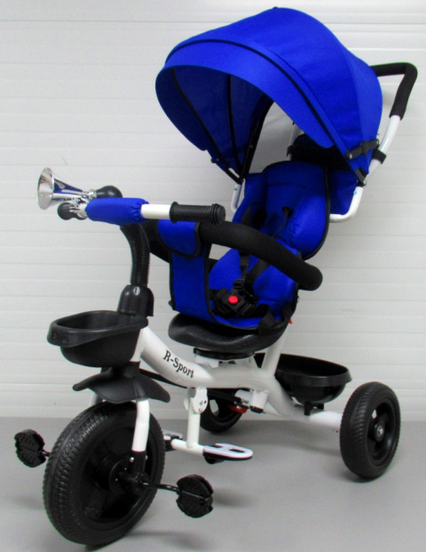 Rowerek Trójkołowy T4 niebieski R-Sport Obracany 360 stopni Koła EVA, Hamulec Wolne koło