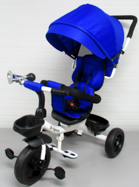 Rowerek Trójkołowy T4 niebieski R-Sport Obracany 360 stopni Koła EVA, Hamulec Wolne koło
