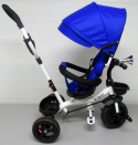 Rowerek Trójkołowy T4 niebieski R-Sport Obracany 360 stopni Koła EVA, Hamulec Wolne koło