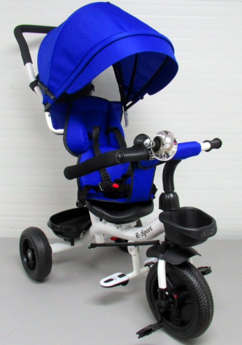 Rowerek Trójkołowy T4 niebieski R-Sport Obracany 360 stopni Koła EVA, Hamulec Wolne koło