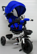 Rowerek Trójkołowy T4 niebieski R-Sport Obracany 360 stopni Koła EVA, Hamulec Wolne koło