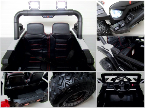 AUTO X16 R-SPORT BIAŁY Auto na akumulator EVA SKÓRA Pilot Akumulator litowo-jonowy