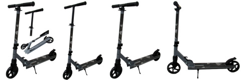 Duża Hulajnoga H10 CZARNA Składana R-Sport koła 145 mm do 100 kg