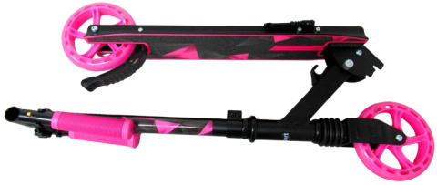 Duża Hulajnoga H10 RÓŻOWO-CZARNA Składana R-Sport koła 145 mm do 100 kg