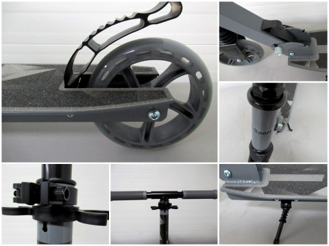 Duża Hulajnoga H10 SZARA Składana R-Sport koła 145 mm do 100 kg