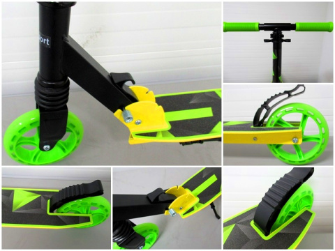 Duża Hulajnoga H10 ZIELONO-CZARNA Składana R-Sport koła 145 mm do 100 kg