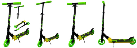 Duża Hulajnoga H10 ZIELONO-CZARNA Składana R-Sport koła 145 mm do 100 kg