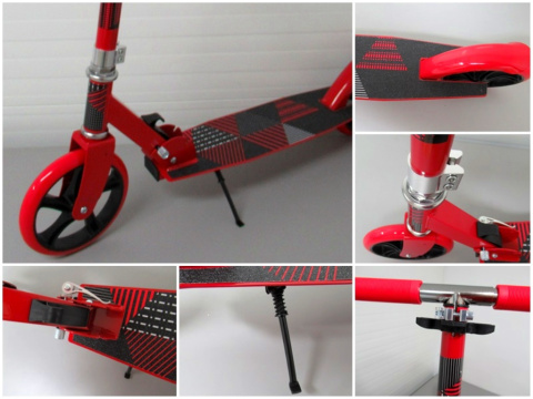 Duża Hulajnoga H4AA Czerwona Składana R-Sport koła 200 mm do 100 kg