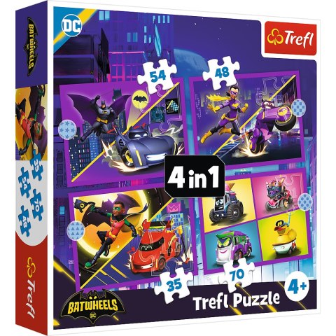 Puzzle - 4w1 (35, 48, 54, 70) - Poznaj Batwheels - Trefl 34658