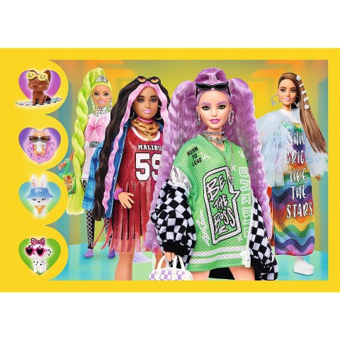Puzzle - 4w1 (35, 48, 54, 70) - Wesoły świat Barbie - Trefl 34626