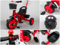 Rowerek Trójkołowy T8 czerwony z rączką Koła EVA Pchacz