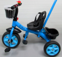 Rowerek Trójkołowy T8 niebieski z rączką Koła EVA Pchacz