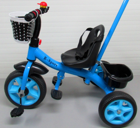 Rowerek Trójkołowy T8 niebieski z rączką Koła EVA Pchacz