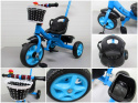 Rowerek Trójkołowy T8 niebieski z rączką Koła EVA Pchacz