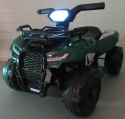 Quad J8AAA zielony na akumulator, quady dla dzieci muzyka światło