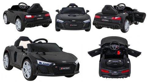 AUDI R8 Sport Czarny Auto na akumulator EVA Skóra pilot