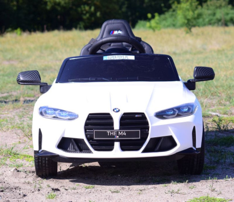 BMW m4 BIAŁY Auto na akumulator EVA Skóra pilot