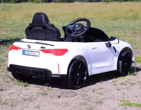BMW m4 BIAŁY Auto na akumulator EVA Skóra pilot