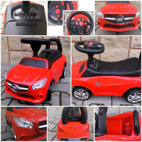 Jeździk Autko dla Dziecka J2 CZERWONY - chodzik, muzyka, klakson, światła