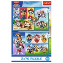 Puzzle - 2x70 - Psi Patrol rządzi - Trefl 34441