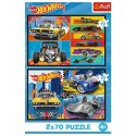 Puzzle - 2x70 - Samochodziki - Hot Wheels - Trefl 34442