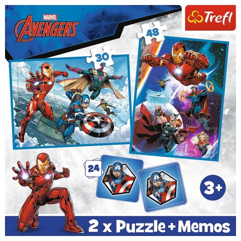 Puzzle + MEMOS - 2w1 (30,48) - Bohaterowie w akcji - Marvel The Avengers - Trefl 93333