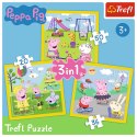 Puzzle - 3w1 (20, 36, 50) - Wesoły dzień Peppy - Świnka Peppa - Trefl 34849