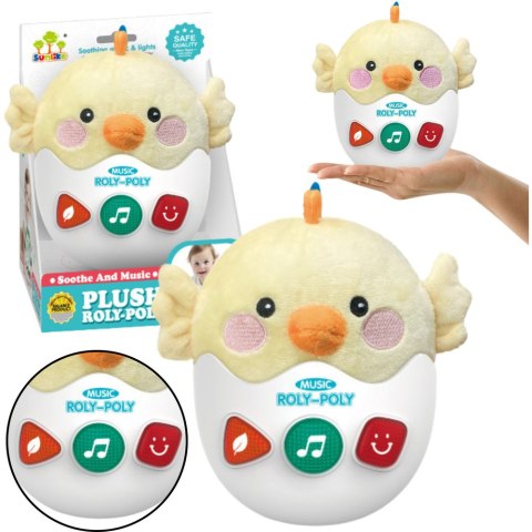 Interaktywna Wańka Wstańka Kurczak Światła Dźwięki Żółty