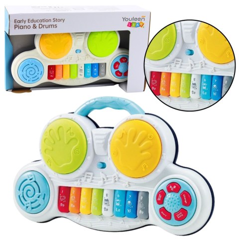 Pianinko Interaktywne Edukacyjne Z Bębenkami Kolorowe Odgłosy Zwierząt